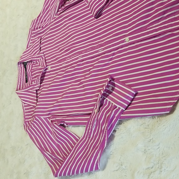 Lauren Ralph Lauren Shirt Womens Size 8P Petite Striped Button Preppy - Picture 2 of 7